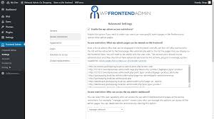 wp frontend admin