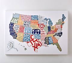 Usa Map Canvas Wall Art Pottery Barn Kids