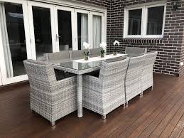 8 Seat Outdoor Wicker Dining Setting