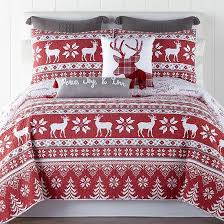 North Pole Trading Company Holiday 100 Cotton 3 Pc Quilt