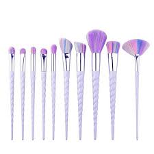 unicorn horn makeup brushes and storage