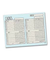 Jennakate Blue Sketch Two Child Chore Chart