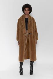 Zara Faux Fur Coat Faux Fur Trim Coat