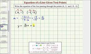 Determine The Equation Of A Line Given