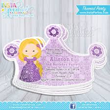 Rapunzel Princess Invitations Crown Princess Cut Out Birthday