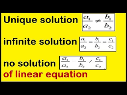 Unique Solution Infinite Solution No