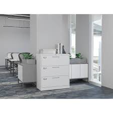 white steel file cabinet with 3 drawer