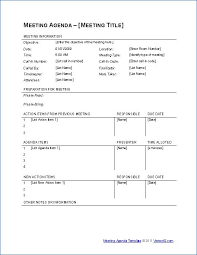 Meeting Agenda Template For Project Team Templates Download