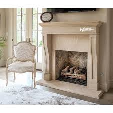 Travertine Striped Detailed Fireplace