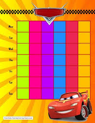 Lightning Mcqueen Cars Free Potty Chart Template Potty