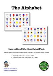 International Maritime Signal Flags Alphabet Charts With Cursive Writing