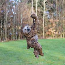 Swinging Sloth Resin Garden Ornament