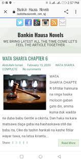 Wata shari'a hausa novel / wata shari'a hausa novel : Wata Shari A Chapter 5 A Littafan Hausa Zallah Facebook