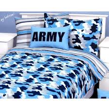 Army Camouflage Blue Quilt Cover Set