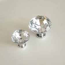 Silver Clear Glass Knobs Crystal Knob