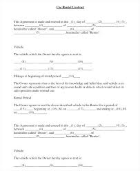 Simple Car Rental Agreement Example Free Download Lease Form
