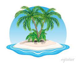 Island Icon With Palm Trees In The