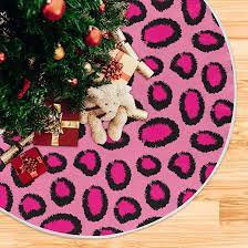 Amazon.com: KLL Christmas Tree Collar for Xmas Halloween Holiday Party  Decorations Large Ornaments Tree Base Cover Home Decor 47.2in Pink Leopard  : Home & Kitchen