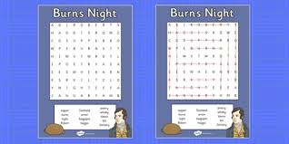 Held throughout the world on burns night (or on an evening close to it) a traditional burns supper is an evening event that celebrates robert burns' life and work. Burns Night Early Years Eyfs Activity Ideas