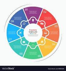 Flat Style Pie Chart Circle Infographic Template