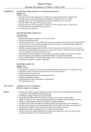 Best resume objective examples examples of some of our best resume objectives, including to write a great resume objective for the position of a personal assistant, you need to know what the. Business Assistant Resume Samples Velvet Jobs