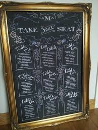 Wedding Vintage Style Chalkboard Seating Table Plan Hand