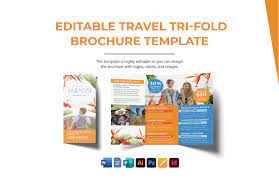 editable travel tri fold brochure