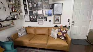 west elm hamilton leather couch 91