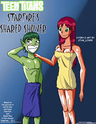 Starfire's Shared Shower porn comic 