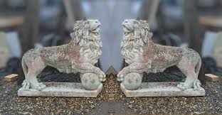 Composite Stone Lion Statues