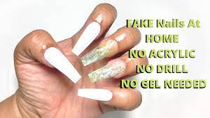 fake nails at home no acrylic no gel