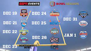 college football bowl schedule