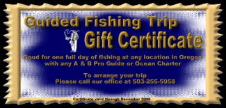 oregon fishing gift certificates for