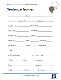 sentence frames worksheets 15