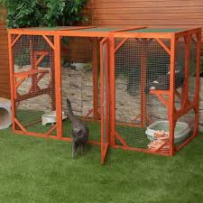 coziwow outdoor cat enclosure connected