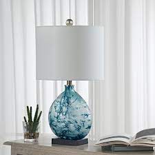 Bedside Blue Glass Table Lamp