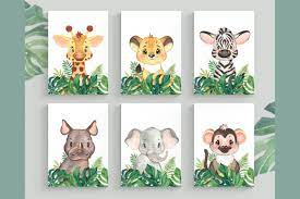 Safari Animal Set Nursery Wall Decor
