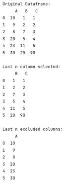 excluding last n columns in dataframe