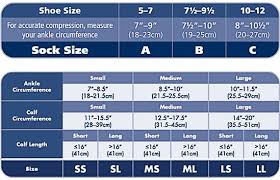 Jobst Compression Stockings And Socks Size Chart