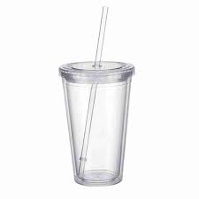 500ml double layer walled cup plastic