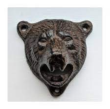Animal Bear Head Cast Iron Metal Wall