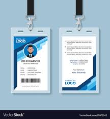 Blue Graphic Employee Id Card Template