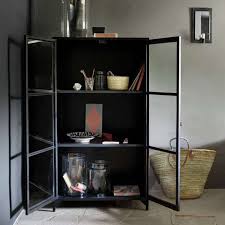 Tine K Home Black Metal Glass Cabinet