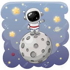 No need to register, buy now! Cute Cartoon Astronaut On The Moon On A Space Background Royalty Free Cliparts Vectors And Stock Illustration Image 129268090