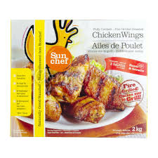 Delivery 7 days a week. Sun Chef Forzen Fully Cooked Chicken Wings Fire Grilled 2 Kg Comfort To