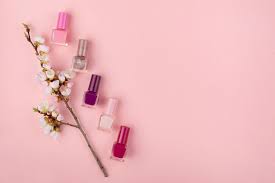 photo nail polish on a pink background