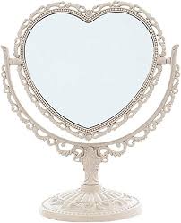 7 inch heart shaped mirror tabletop