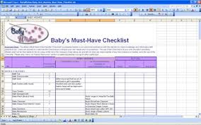 Mom And Baby Checklist Create A Baby Checklist Excel