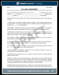 Tolling Agreement Sample Create A Free Tolling Agreement