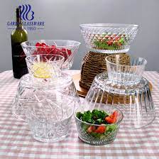 Exclusive Embossing 7pcs Glass Salad